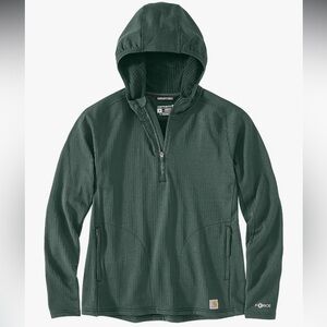 Carhartt Force Green Hooded Half-Zip T-Shirt